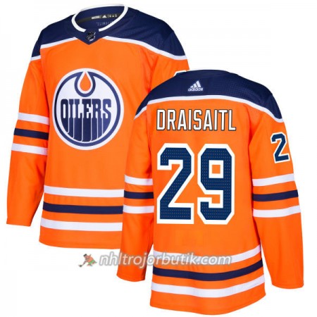 Män Ishockey Edmonton Oilers Tröja Leon Draisaitl 29 Adidas 2017-2018 Orange Authentic